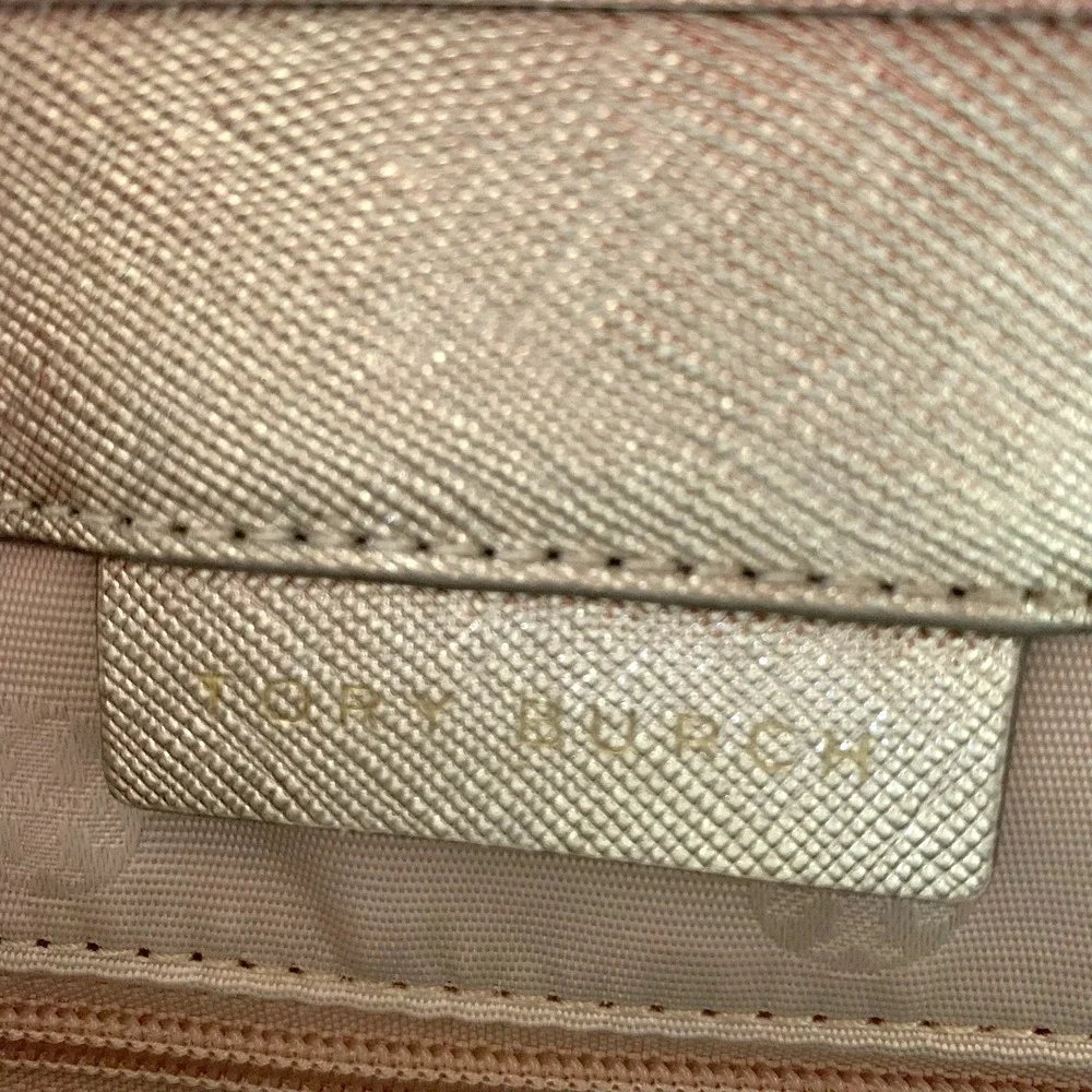NWT Tory Burch York Straw Small Buckle Tote Bag Gold Metallic